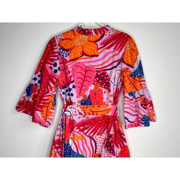 NWOT Farm Rio Lilac Colorful Party Belted Midi Dress Women's Size S - Picture 11 of 14